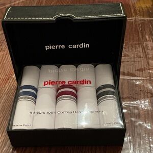Pierre Cardin Striped Cotton Handkerchief Set. NWT